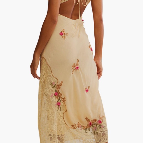 Free People Cream Floral Midi Dress, meet again - Picture 2 of 9